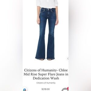 Citizens Of Humanity “Chloe: Dedication” Blue Flare Jeans